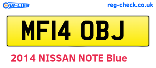 MF14OBJ are the vehicle registration plates.