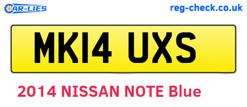 MK14UXS are the vehicle registration plates.