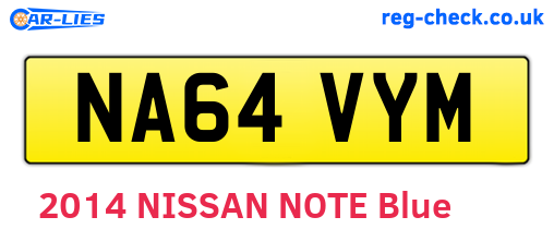 NA64VYM are the vehicle registration plates.