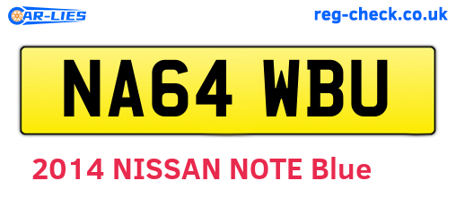 NA64WBU are the vehicle registration plates.