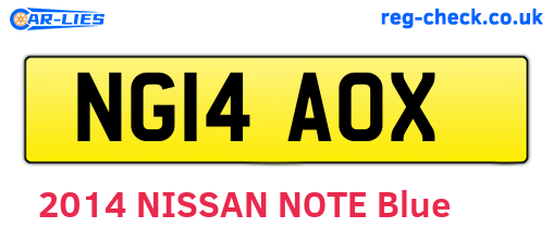 NG14AOX are the vehicle registration plates.