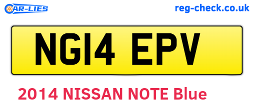 NG14EPV are the vehicle registration plates.