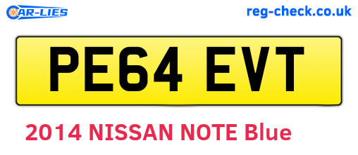 PE64EVT are the vehicle registration plates.