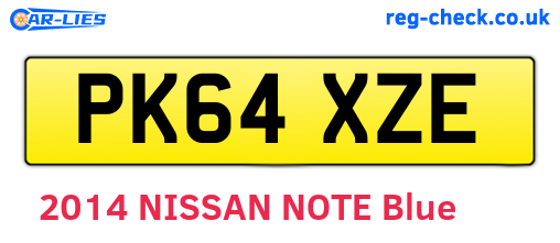 PK64XZE are the vehicle registration plates.