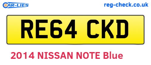RE64CKD are the vehicle registration plates.