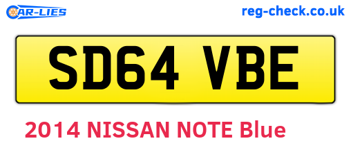 SD64VBE are the vehicle registration plates.