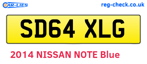 SD64XLG are the vehicle registration plates.