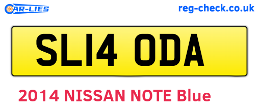SL14ODA are the vehicle registration plates.