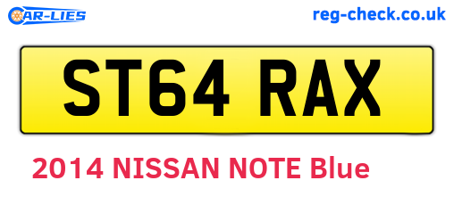 ST64RAX are the vehicle registration plates.