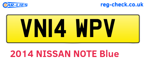 VN14WPV are the vehicle registration plates.