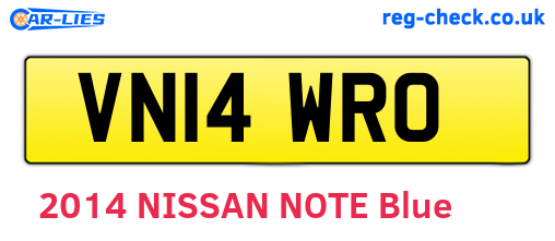 VN14WRO are the vehicle registration plates.