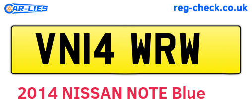 VN14WRW are the vehicle registration plates.