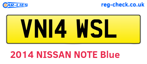 VN14WSL are the vehicle registration plates.