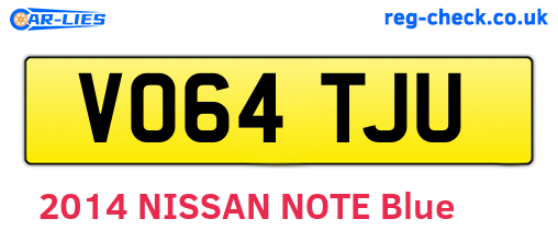 VO64TJU are the vehicle registration plates.