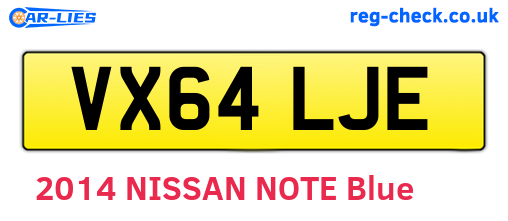 VX64LJE are the vehicle registration plates.