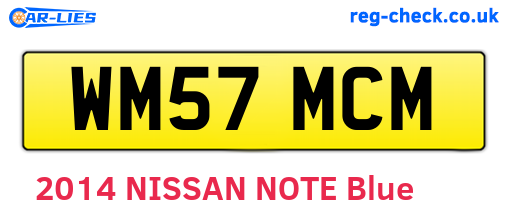 WM57MCM are the vehicle registration plates.