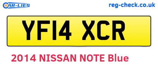 YF14XCR are the vehicle registration plates.