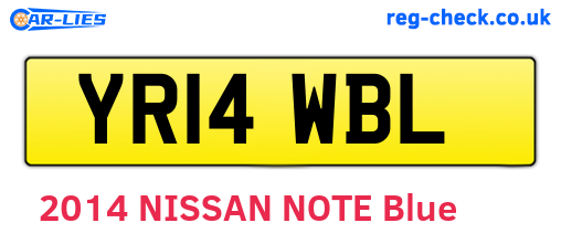 YR14WBL are the vehicle registration plates.