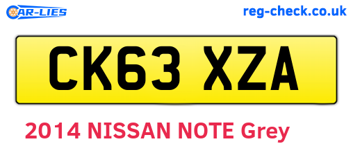 CK63XZA are the vehicle registration plates.