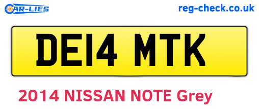 DE14MTK are the vehicle registration plates.