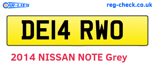 DE14RWO are the vehicle registration plates.