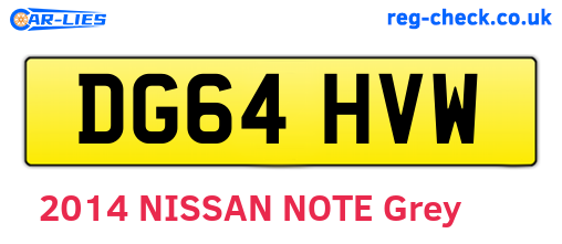DG64HVW are the vehicle registration plates.