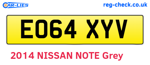 EO64XYV are the vehicle registration plates.