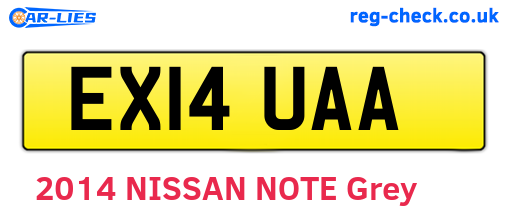 EX14UAA are the vehicle registration plates.