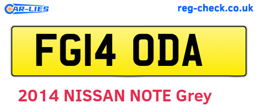 FG14ODA are the vehicle registration plates.