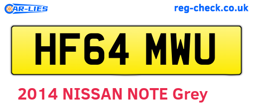 HF64MWU are the vehicle registration plates.