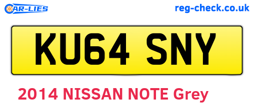 KU64SNY are the vehicle registration plates.