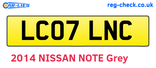 LC07LNC are the vehicle registration plates.