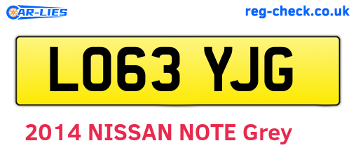 LO63YJG are the vehicle registration plates.