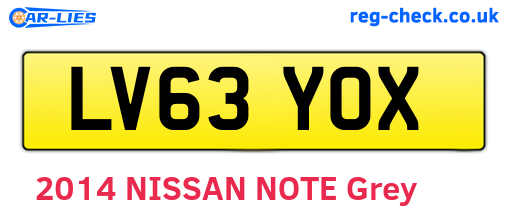 LV63YOX are the vehicle registration plates.