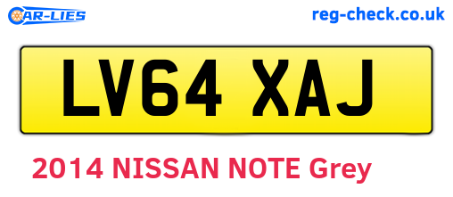 LV64XAJ are the vehicle registration plates.