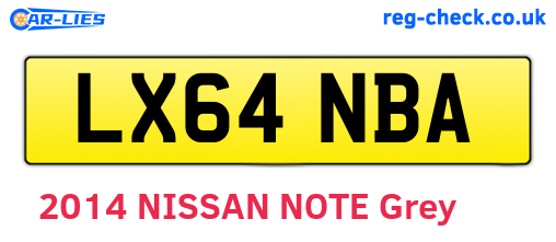 LX64NBA are the vehicle registration plates.