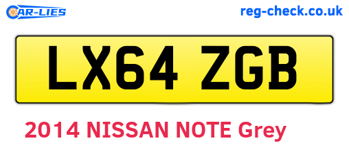 LX64ZGB are the vehicle registration plates.