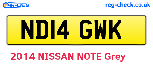 ND14GWK are the vehicle registration plates.