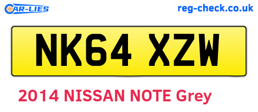 NK64XZW are the vehicle registration plates.