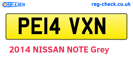 PE14VXN are the vehicle registration plates.