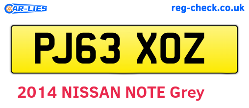 PJ63XOZ are the vehicle registration plates.