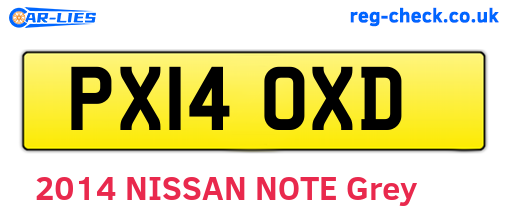 PX14OXD are the vehicle registration plates.