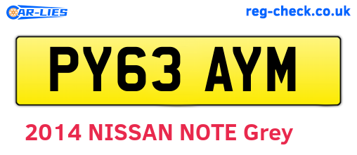 PY63AYM are the vehicle registration plates.