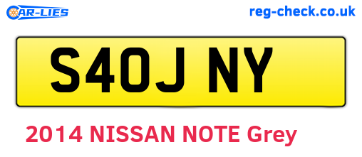 S40JNY are the vehicle registration plates.