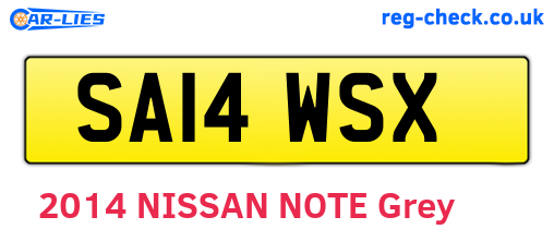 SA14WSX are the vehicle registration plates.