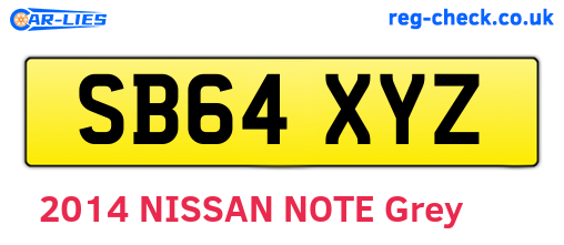 SB64XYZ are the vehicle registration plates.