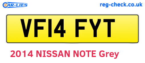 VF14FYT are the vehicle registration plates.