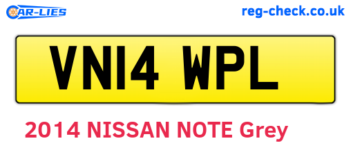 VN14WPL are the vehicle registration plates.