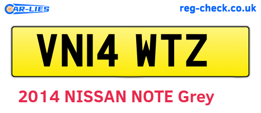 VN14WTZ are the vehicle registration plates.
