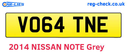 VO64TNE are the vehicle registration plates.